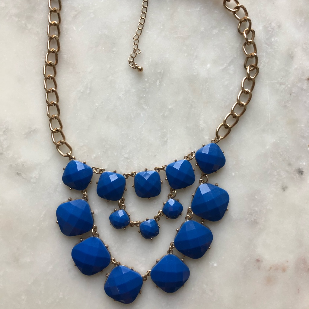Vintage Blue And Gold Statement Piece